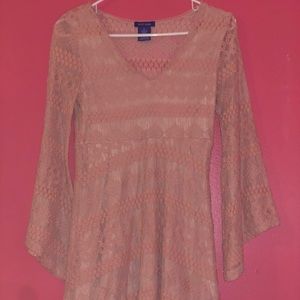 Light Pink Bell Sleeve Dress